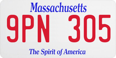 MA license plate 9PN305