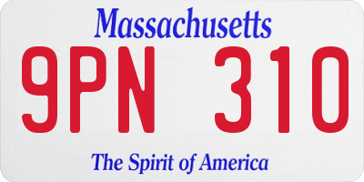 MA license plate 9PN310