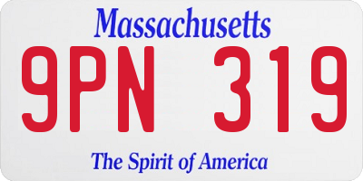 MA license plate 9PN319