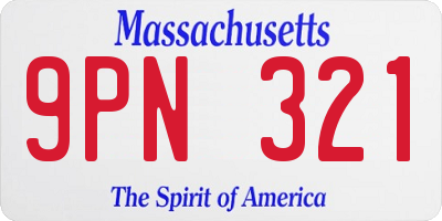 MA license plate 9PN321