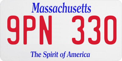MA license plate 9PN330