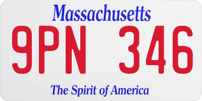 MA license plate 9PN346