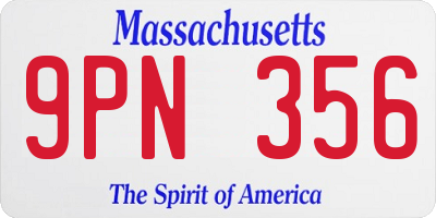 MA license plate 9PN356