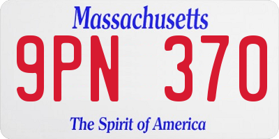 MA license plate 9PN370
