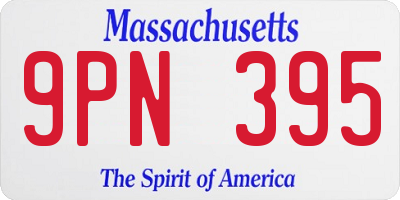 MA license plate 9PN395