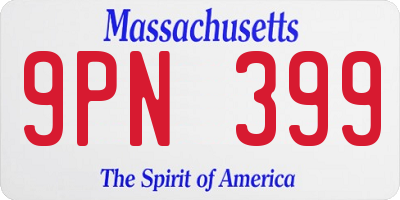 MA license plate 9PN399