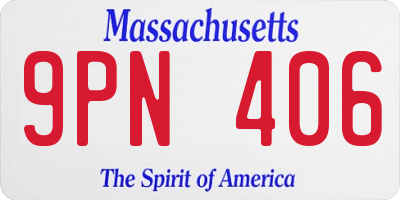 MA license plate 9PN406