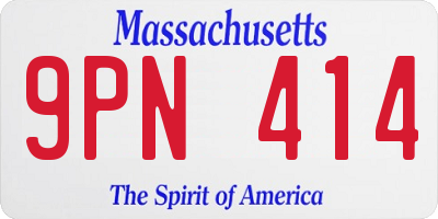 MA license plate 9PN414