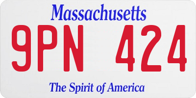MA license plate 9PN424