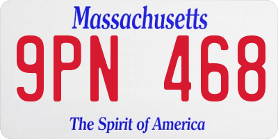 MA license plate 9PN468