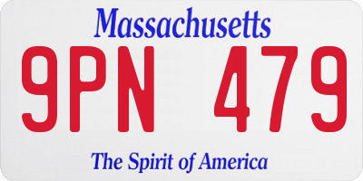 MA license plate 9PN479