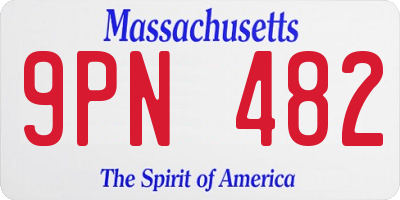 MA license plate 9PN482