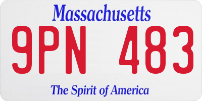 MA license plate 9PN483