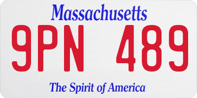 MA license plate 9PN489