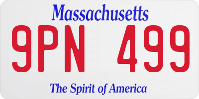 MA license plate 9PN499