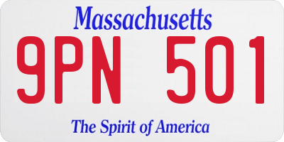 MA license plate 9PN501