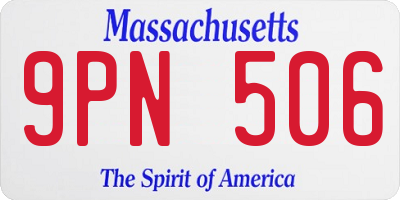 MA license plate 9PN506