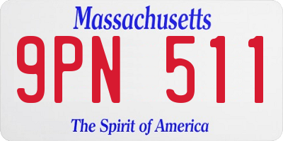 MA license plate 9PN511