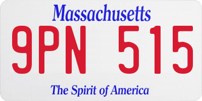 MA license plate 9PN515