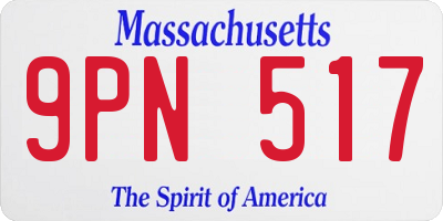 MA license plate 9PN517