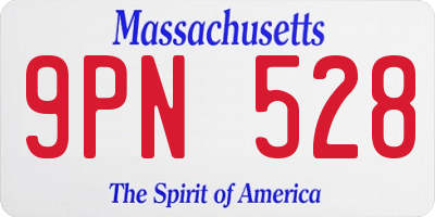 MA license plate 9PN528