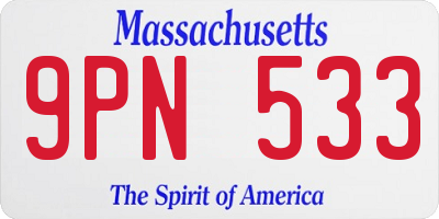 MA license plate 9PN533