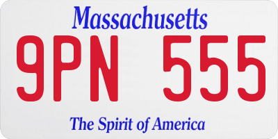 MA license plate 9PN555
