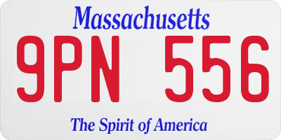 MA license plate 9PN556