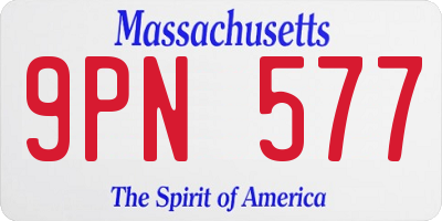 MA license plate 9PN577