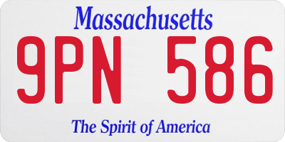 MA license plate 9PN586