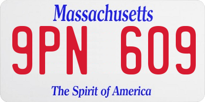 MA license plate 9PN609