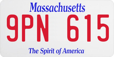 MA license plate 9PN615