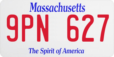 MA license plate 9PN627