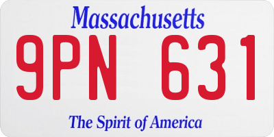 MA license plate 9PN631