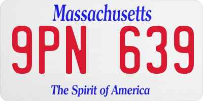 MA license plate 9PN639