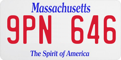 MA license plate 9PN646