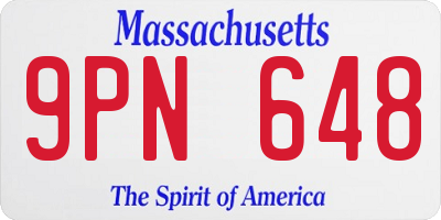 MA license plate 9PN648