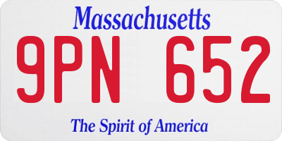 MA license plate 9PN652
