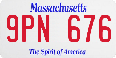 MA license plate 9PN676