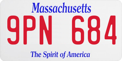 MA license plate 9PN684