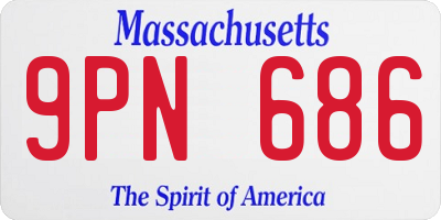 MA license plate 9PN686