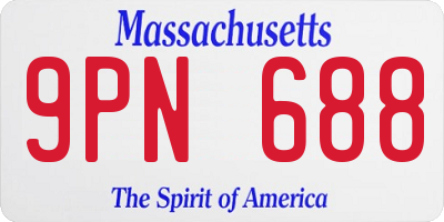 MA license plate 9PN688