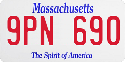MA license plate 9PN690