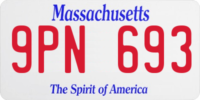 MA license plate 9PN693