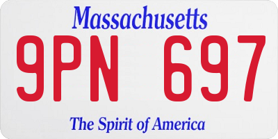 MA license plate 9PN697