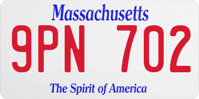 MA license plate 9PN702
