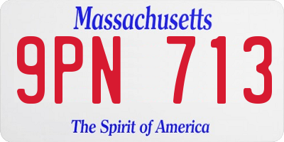MA license plate 9PN713