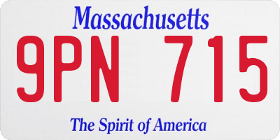 MA license plate 9PN715