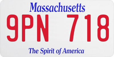 MA license plate 9PN718