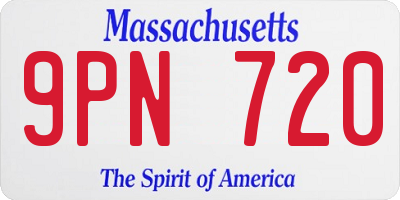 MA license plate 9PN720